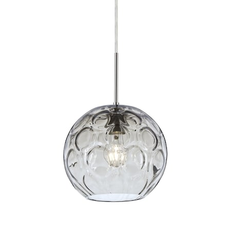 Bombay Cord Pendant, Clear, Satin Nickel Finish, 1x60W Incandescent